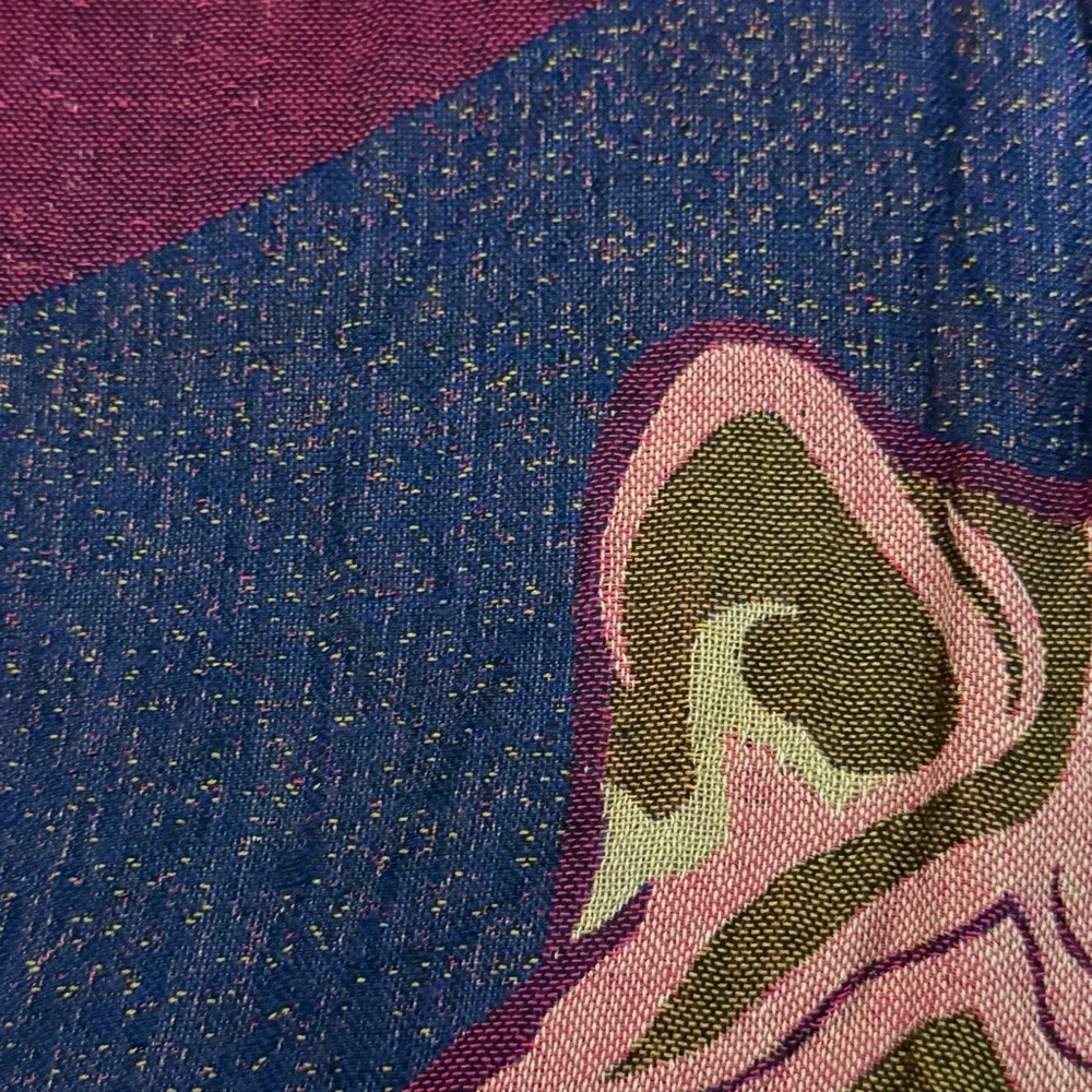 Vintage Wolf Tapestry Blanket Reversible Wall‎ Hanging Lodge Boho Rustic 97x89